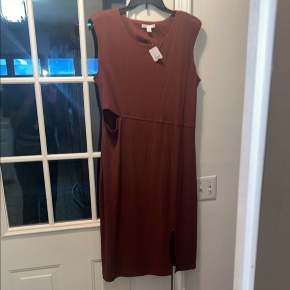 Dresses & Skirts - Elegant Brown Sleeveless Dress